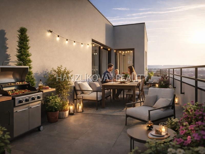 Rodinné bydlení bez starostí o dům,6+kk, 152 m², velká terasa, byt 4B, sekce A, BYTY CENTRUM ROŽNOV